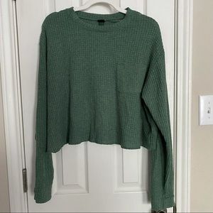 Wild Fable cropped waffle knit long sleeve tee - L